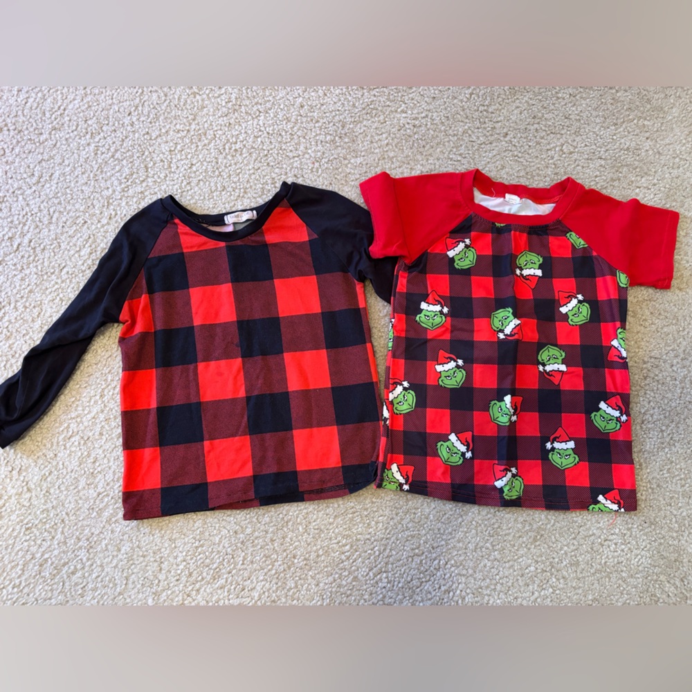 Kids Christmas Raglan Shirts Size 5/6